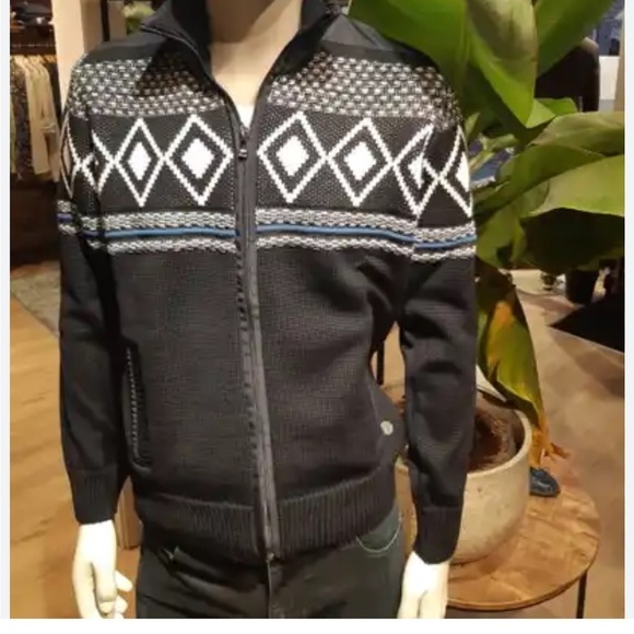 Impulso Made in Italy-50% Wool-Zip up Cardigan-Diamond Design- Size XXL-EU/XL US - Picture 14 of 15